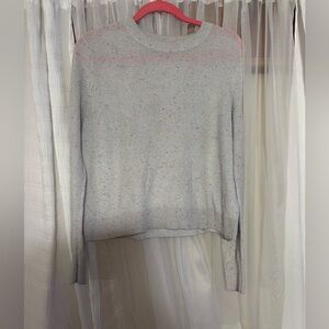 LOFT Gray Crew Neck Sweater Lightweight Knit